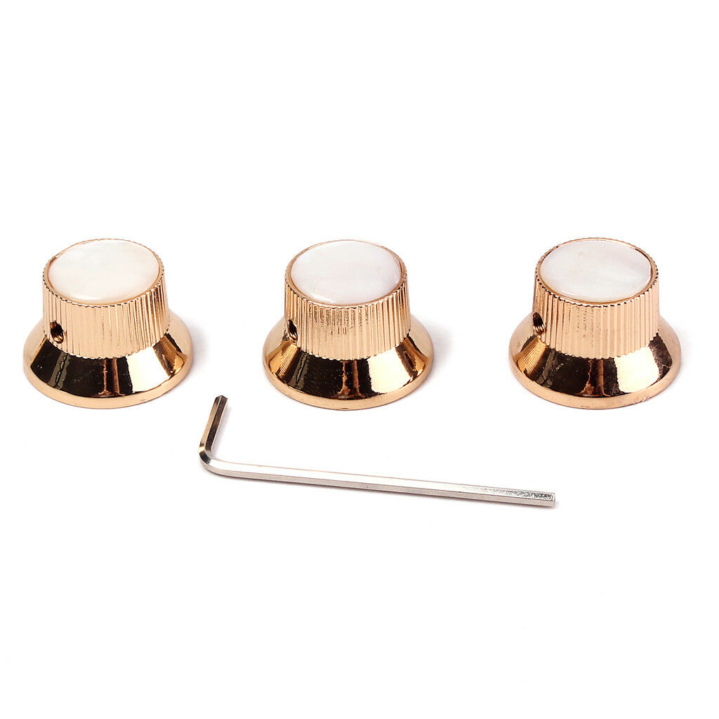 Pack of 3 Golden Volume Tone Speed Control Knobs for Electric Guitar/Bass #1