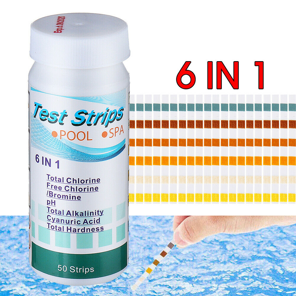 50pcs SPA Swimming Pool PH Test Paper Residual Chlorine PH Value Test Strip @