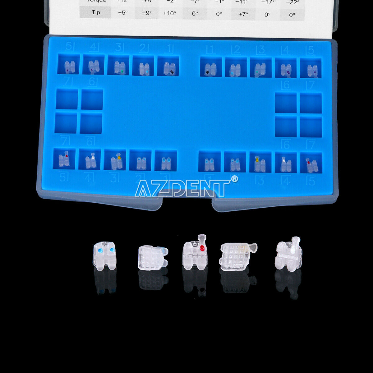 10 x Dental Ortho Brackets MBT.022 3 4 5HK Ceramic Marked Invisible Clear