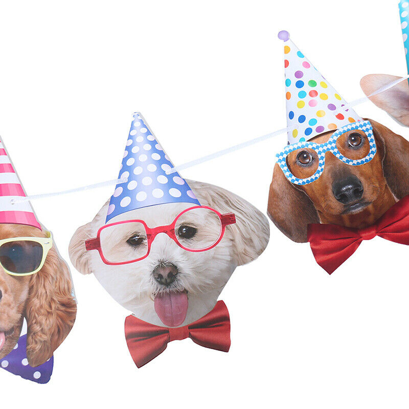 Dog Decor Banner Bunting Garland Banner Pet Party Decor Pet Birthday Fla .l8