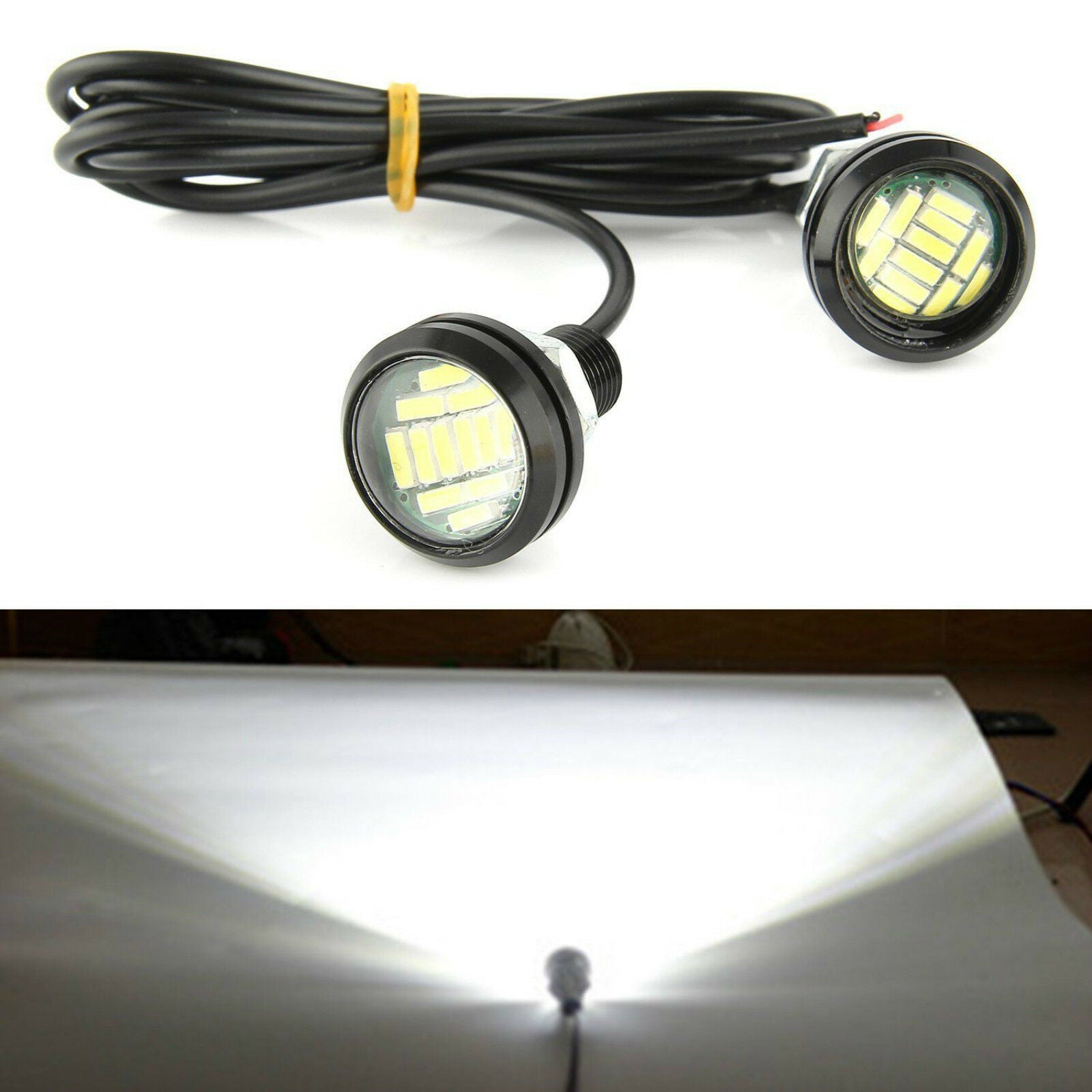 10pcs White LED Eagle Eye Light 12V 15W Daytime Running DRL Backup Car Rock Lamp