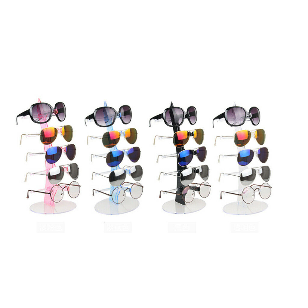 2 Pieces 5 Pair Eyewear Eyeglass Rack Tabletop Display Stand Holder 5 Layer