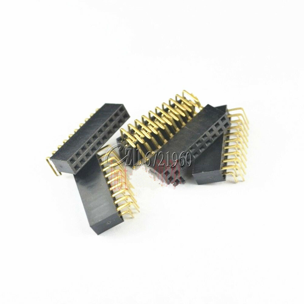 5PCS 2x10Pin 2.54mm Pitch Header Right Angle Female Double Row Socket Connector