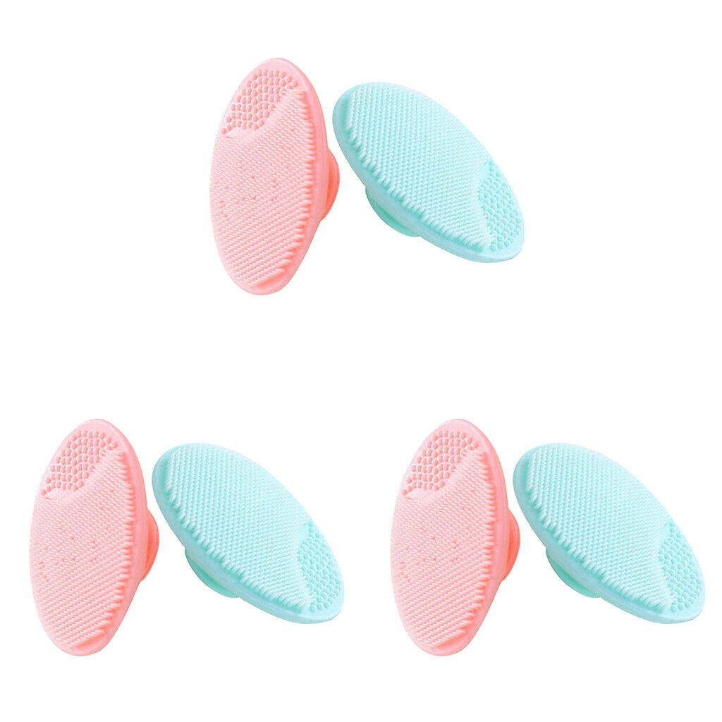 6pcs Soft Silicone Face Cleansing Brush Skin Scrubber Exfoliator Massager