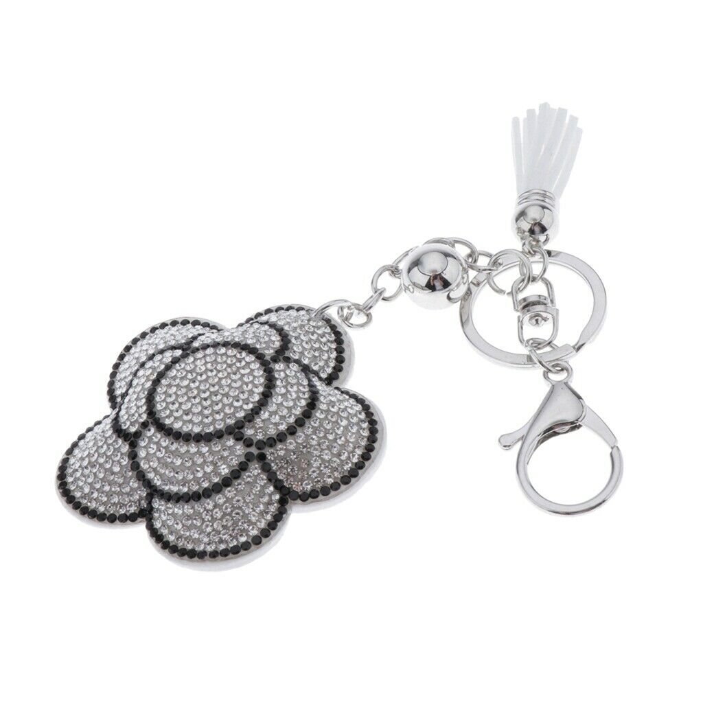 Crystal Flower Charm Key Chain Female Key Ring Crafts Ornaments Woman Gifts