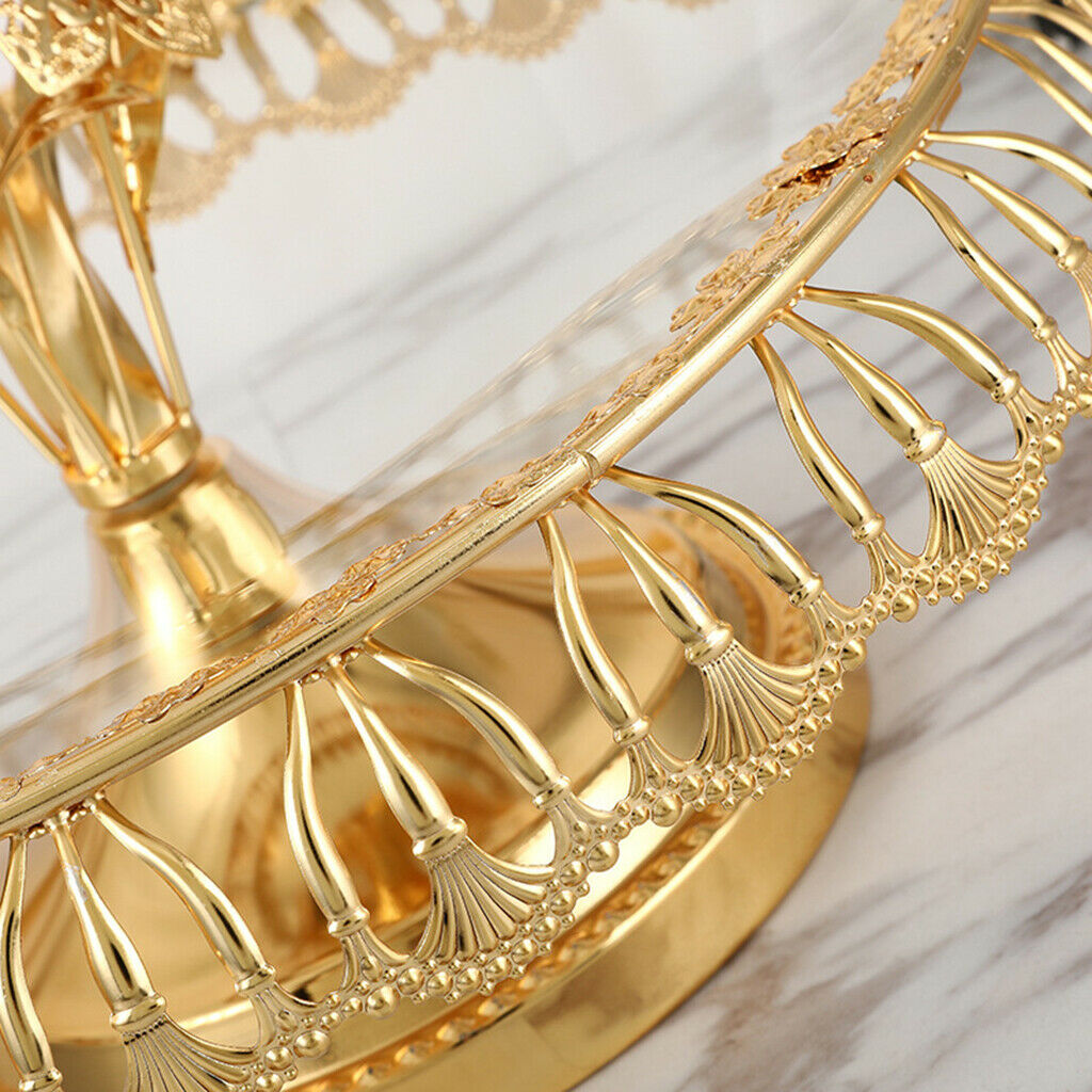 Luxury Round 2-layer Fruit Tray Nut Candy Fruit Bowl Hotel Decorations