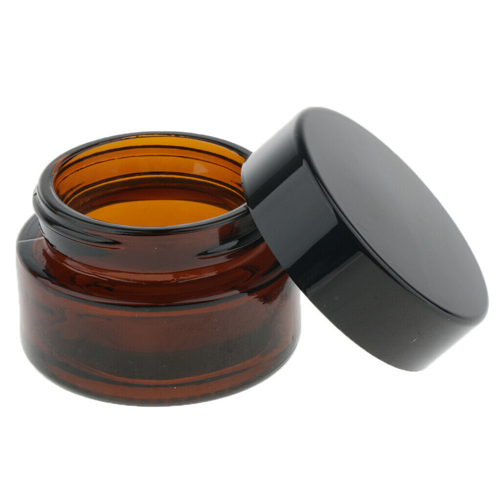 Empty Cosmetic Containers Glass Jars Amber Glass Vials for Lotion 15g