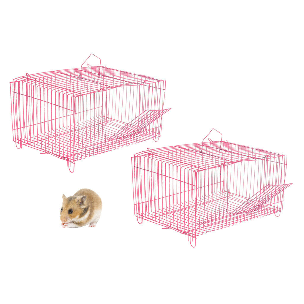 Foldable Hamster Cage Portable Small Pet Rabbit Carrier Folding Cage 2 Pack