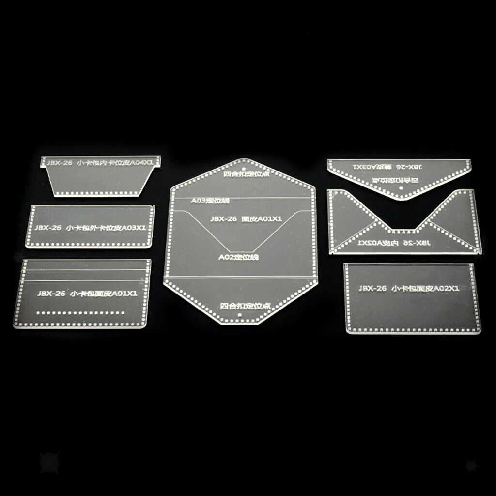 7Pcs DIY Acrylic Template Leather Stencils Art Crafts for Card Bag Making