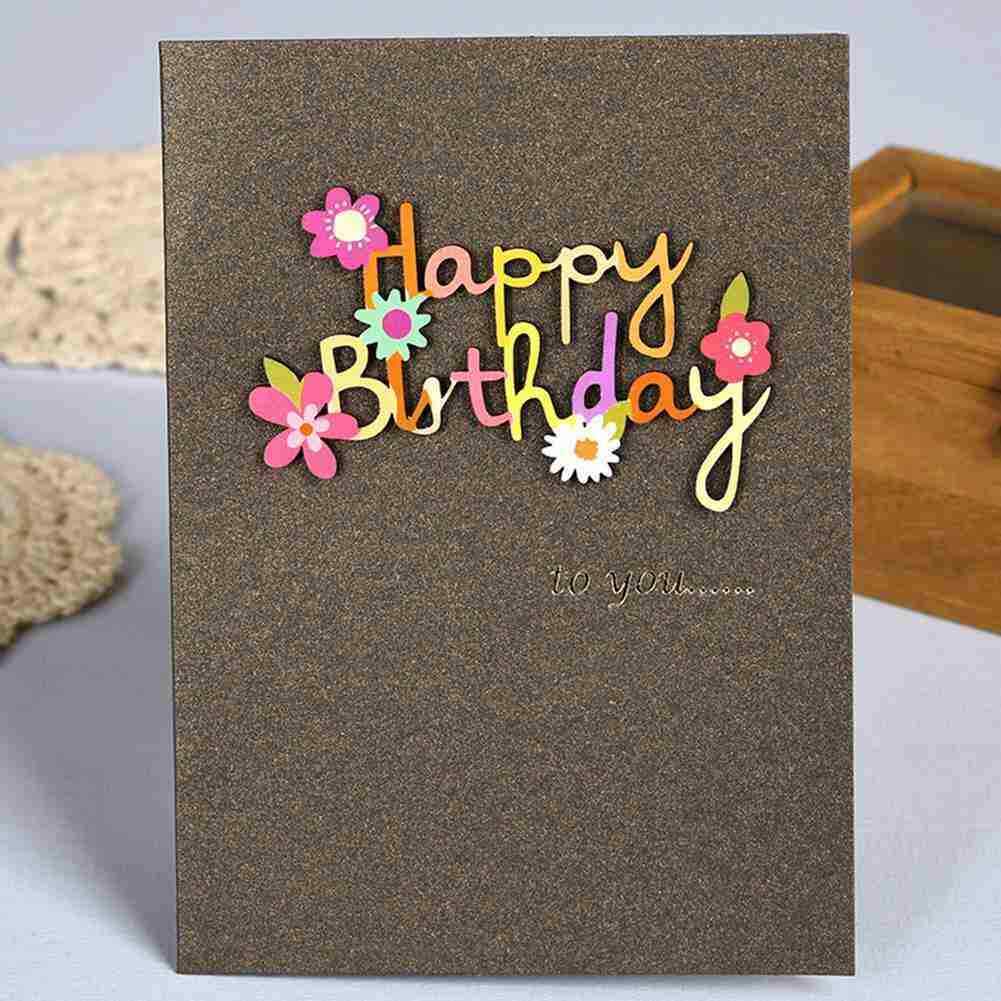 1pcs Thank you Card DIY Dried Flowers Weddings Birthday Krafts New Greeting