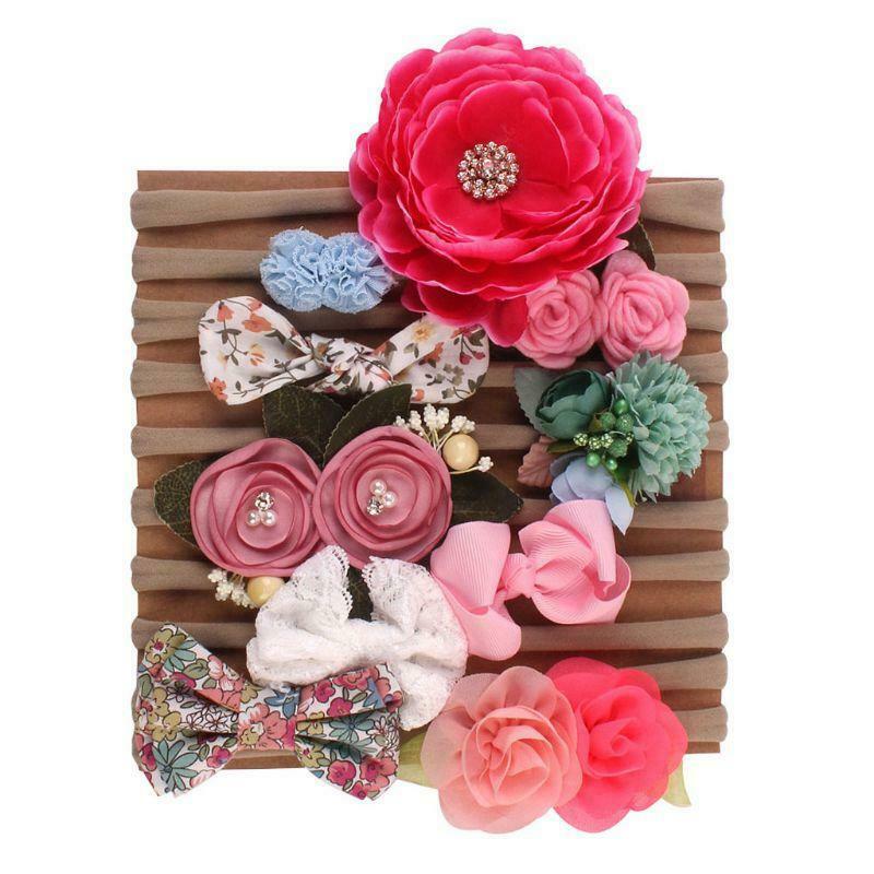 10 Pcs Baby Headbands Bows Nylon Hairbands Hair Accessories for Newborn Infant