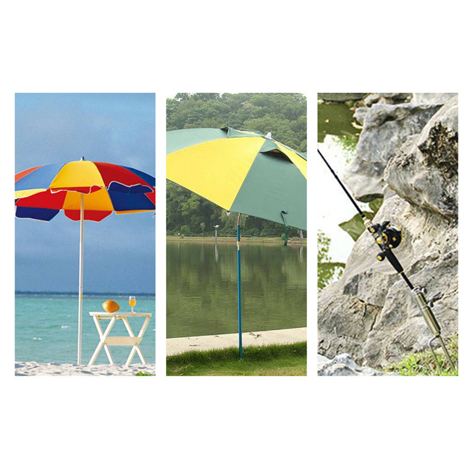 2Pcs Park Beach Patio Umbrella Metal Anchor Stand Holder 32cm Length Durable