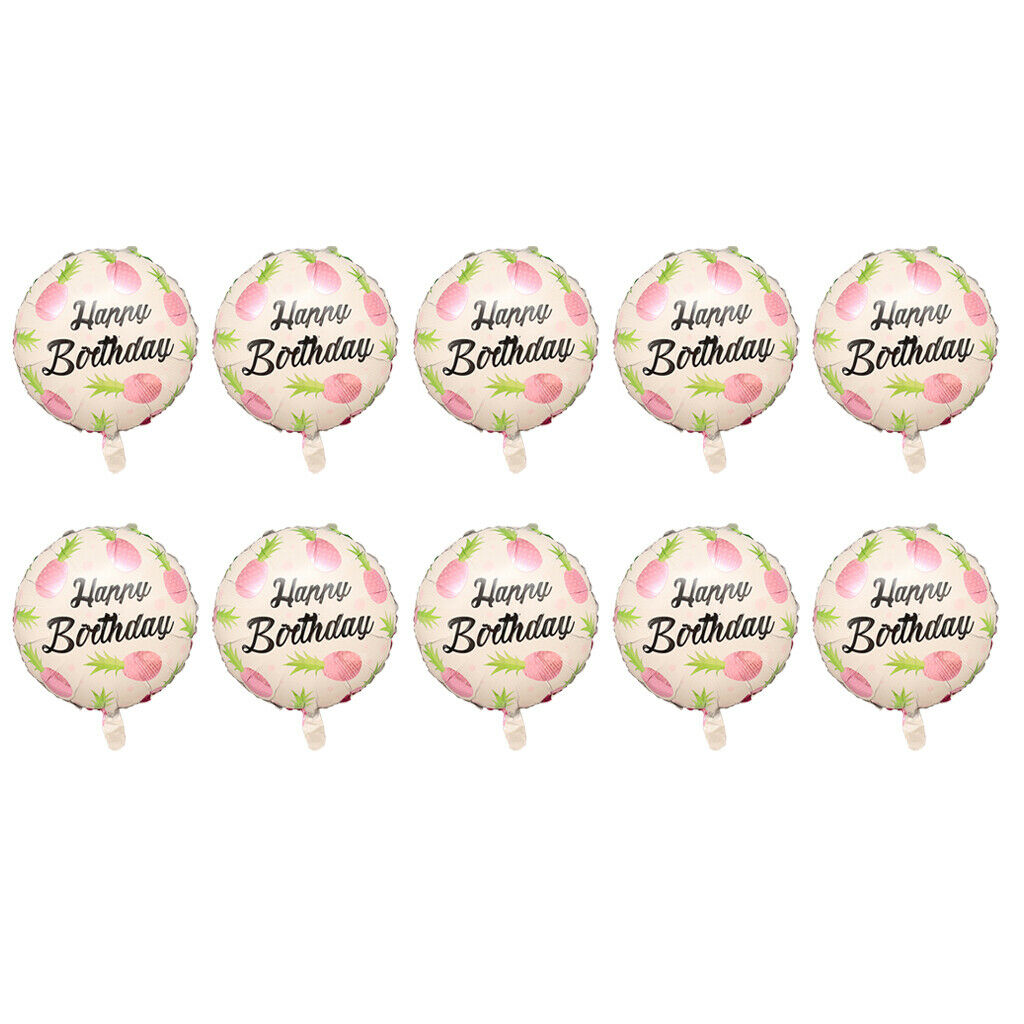 Fruit Pineapple Happy Birthday Balloons Hawaiian Luau Party Decor Pink