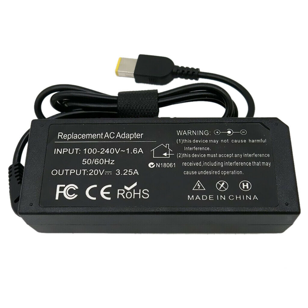 Laptop Power Adapter Cable AC 100-240V 1.6A Input DC 20V 3.25A 65W Output