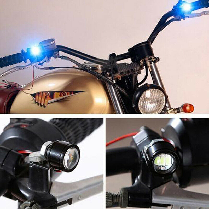 2Pcs 12V Motorcycle Rearview Mirror Decor Eagle Eye 3 LED Conatant Bright.l8