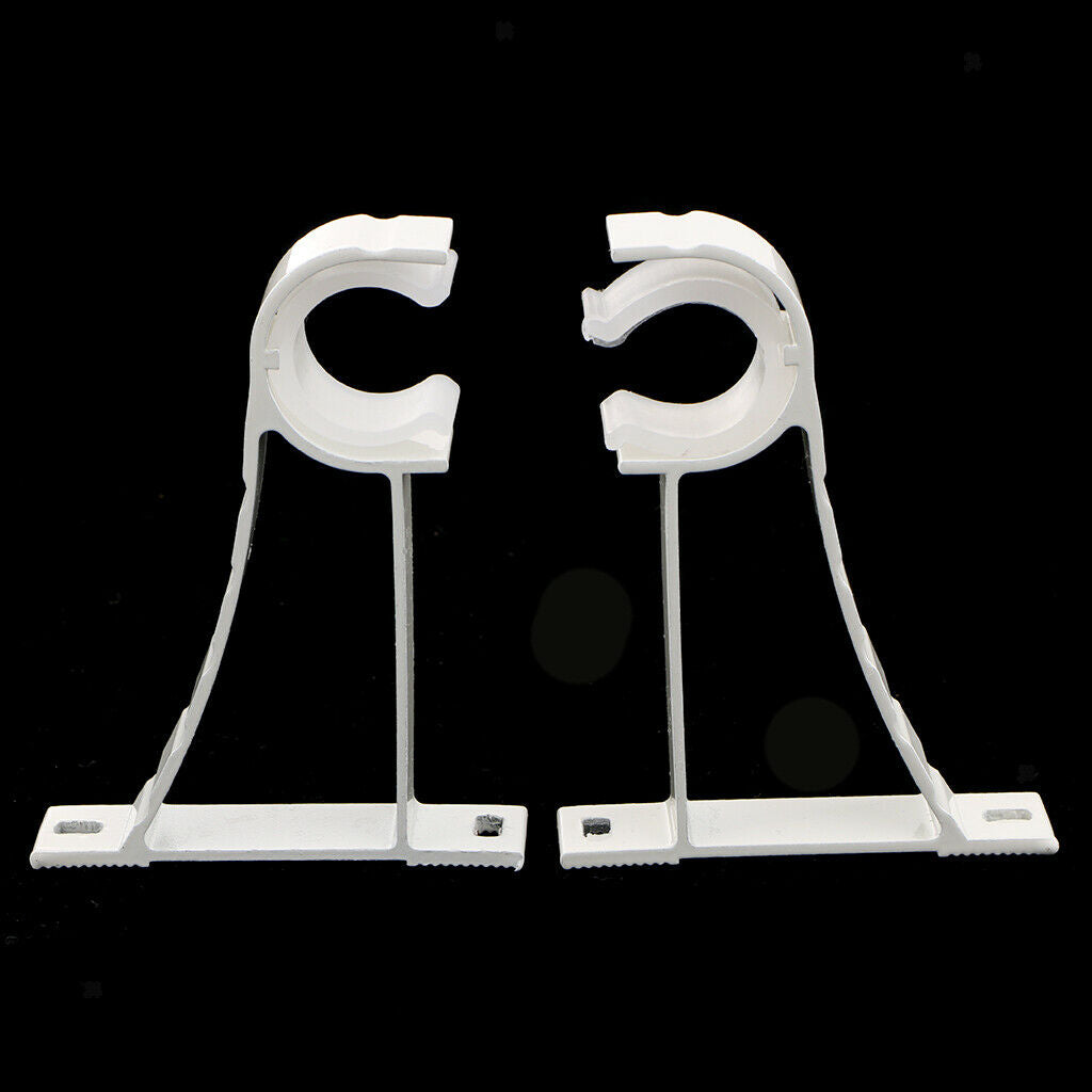 2 Pieces Alloy Curtain Pole Brackets to Fit 28mm Diameter Poles White