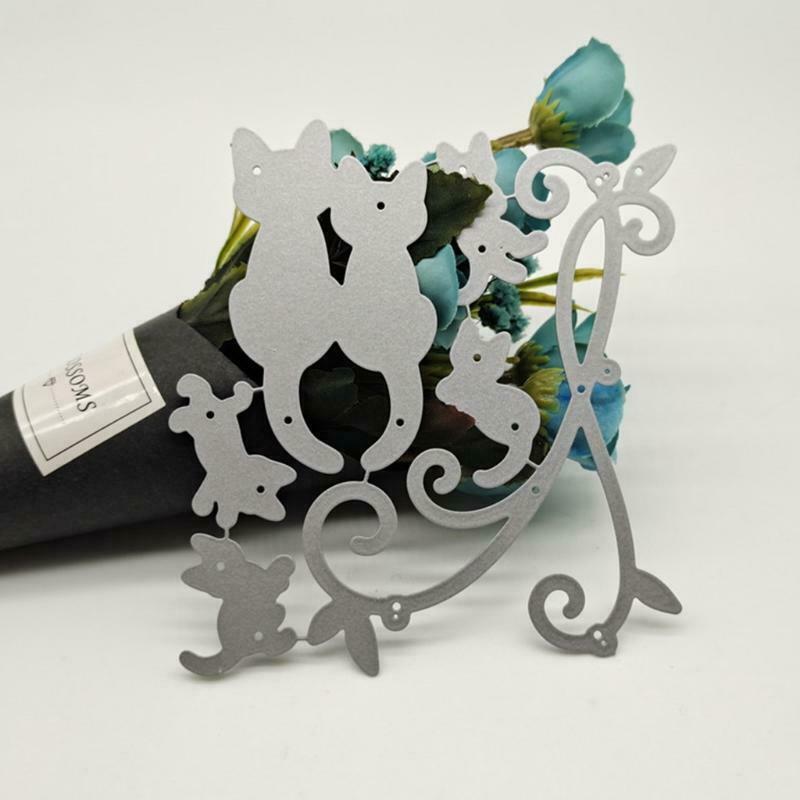 Cats Metal Cutting Dies Stencil DIY Scrapbooking Album Paper Card Template Mold