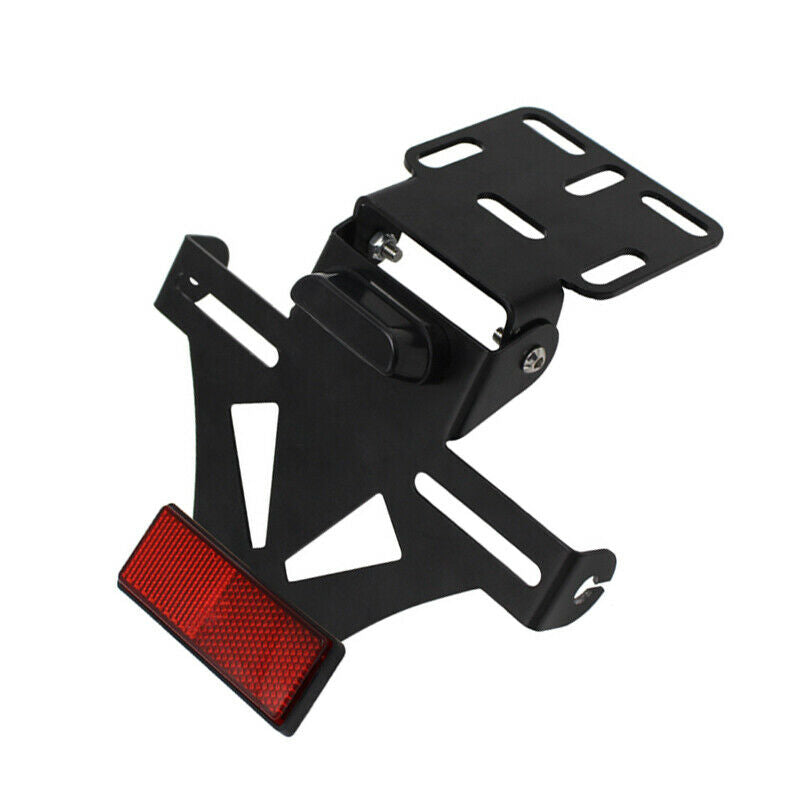 Motorcycle Bikes Red Reflective Stop Light Bracket w/ License Plate Lamp Holder