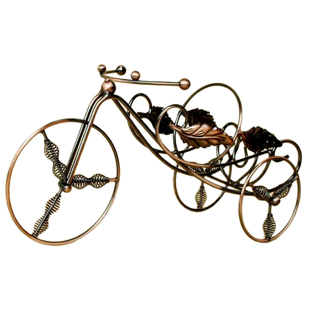 Iron Tricycle Wine Bottle Holder Wine Serving Elegant Desktop Gift Present