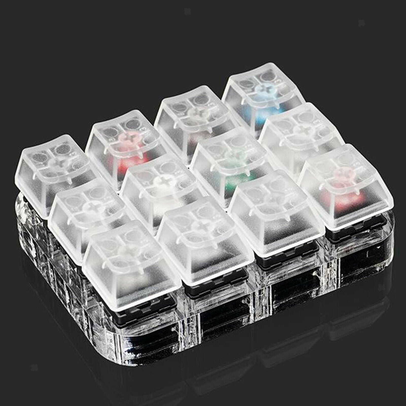3x4 12 Cherry MX 12 Key Switch Tester Testing Tool Kit Translucent Keycaps