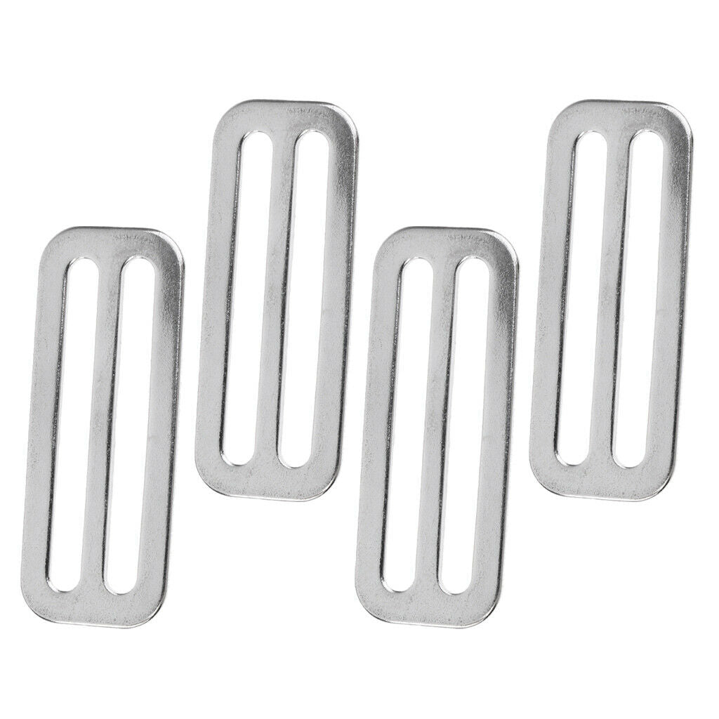 4pcs Stainless Steel 50mm Webbing Belt Keeper+ 1 Pcs D Ring Buckle Hook, Great
