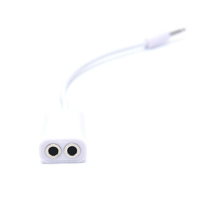 White Double 3.5mm Earphone Headphone Splitter Cable Cord Adapter Jack Pl.l8