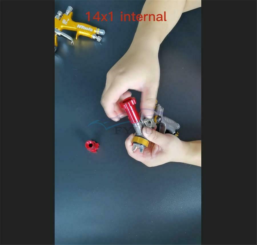 For PPS Spraygun Adapter Red Aluminum Spray Gun Disposable Pot Adapter Connector