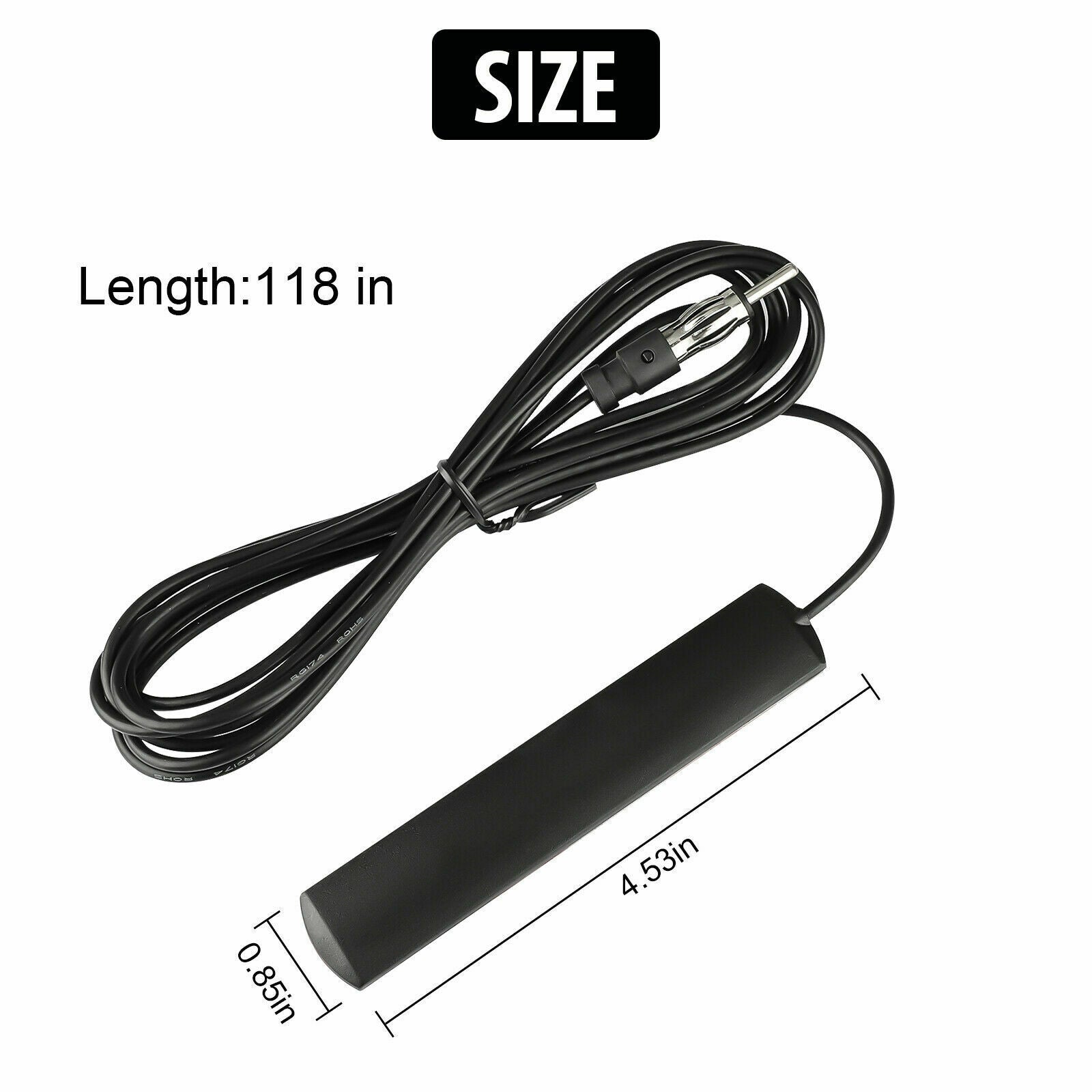 Car Radio Stereo Hidden Antenna Stealth FM AM For Vehicle Truck Motorcycle Boat