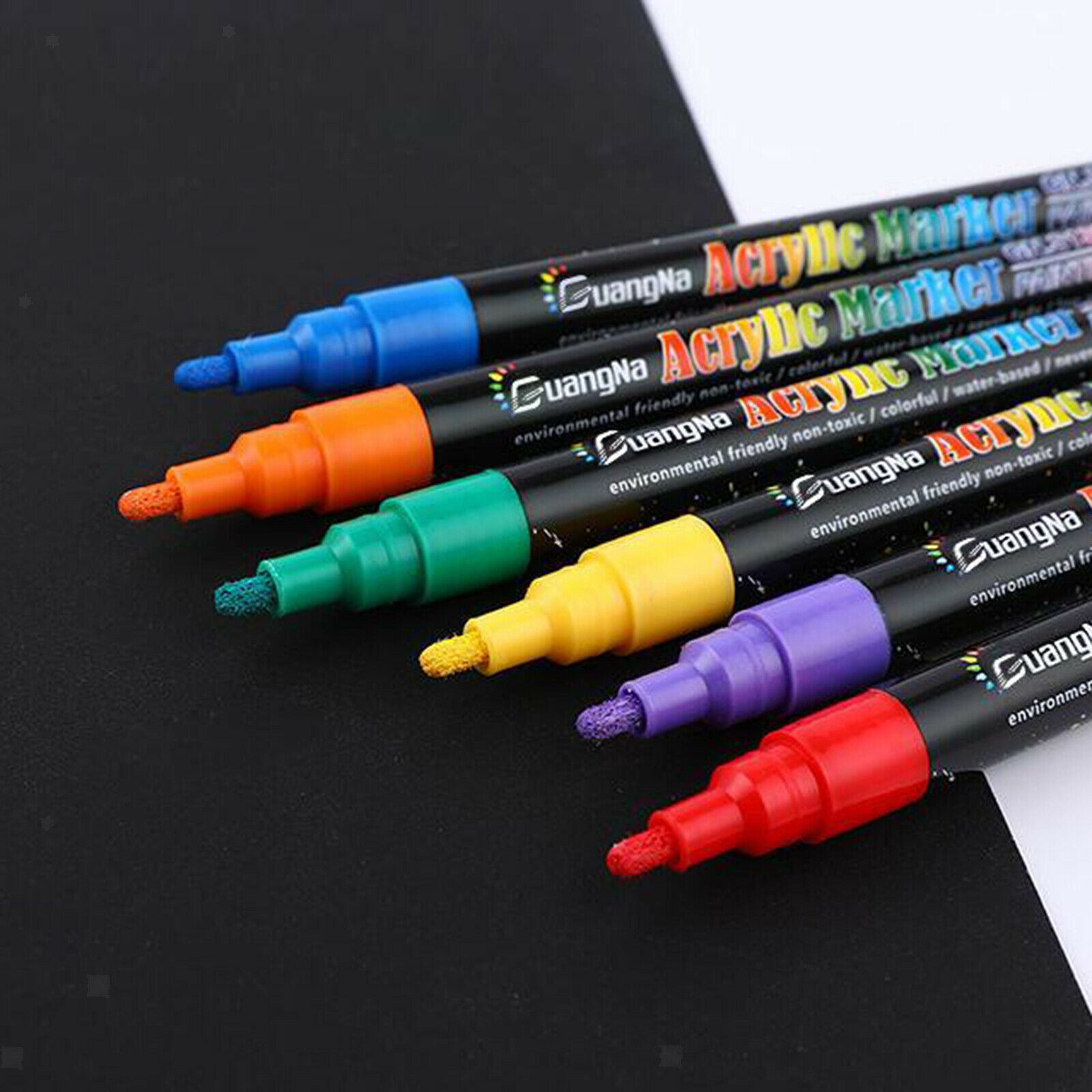 12-Color Premium Acrylic Paint Pen, Water Based, Extra Fine Point, Nylon