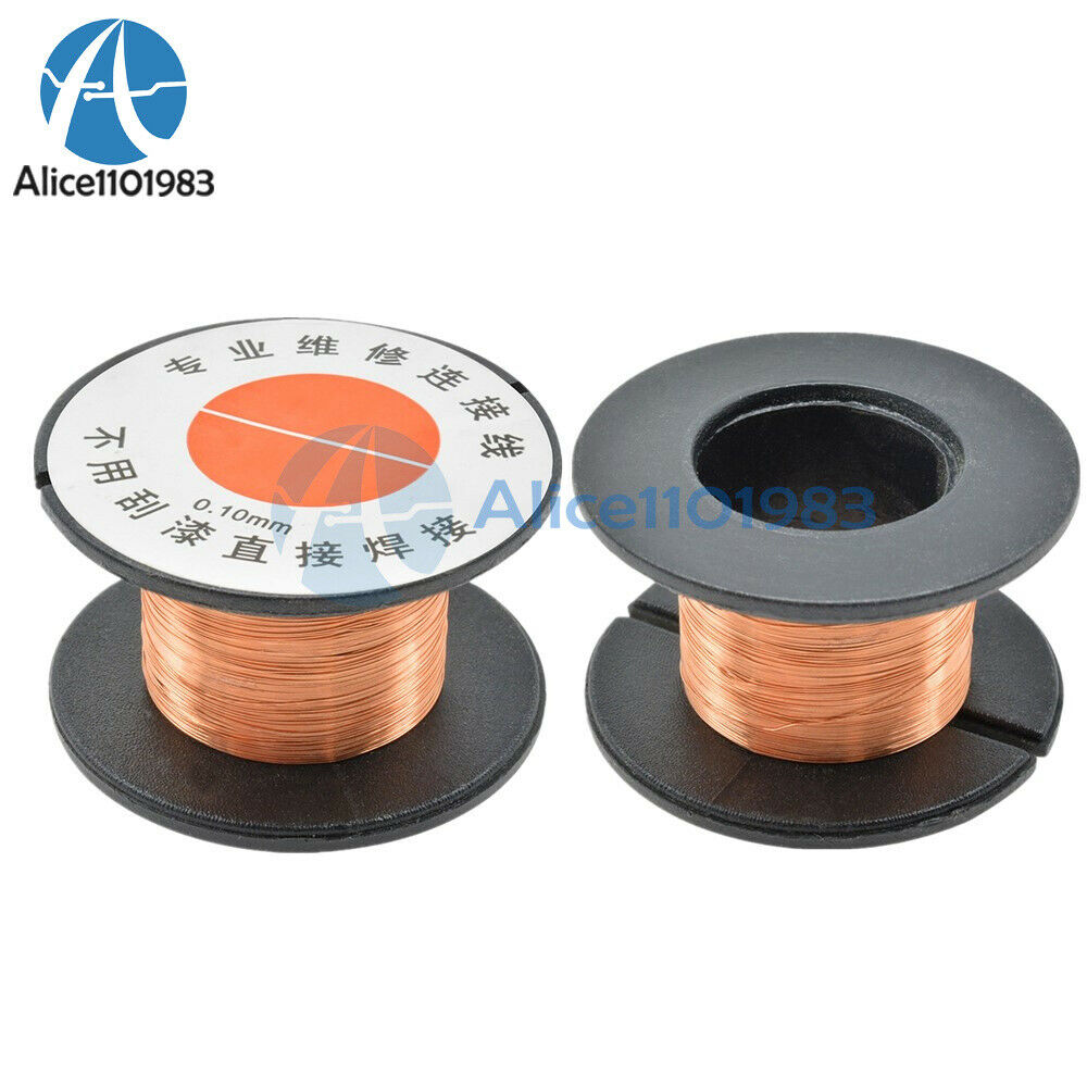 5PCS 0.1MM Copper Soldering Solder PPA Enamelled Repair Reel Wire