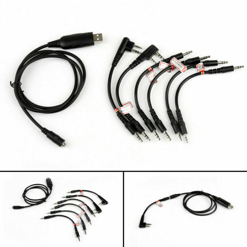 1Pc 6 in 1 USB Programming Cable For  HYT ICOM BAOFENG KENWOOD B5