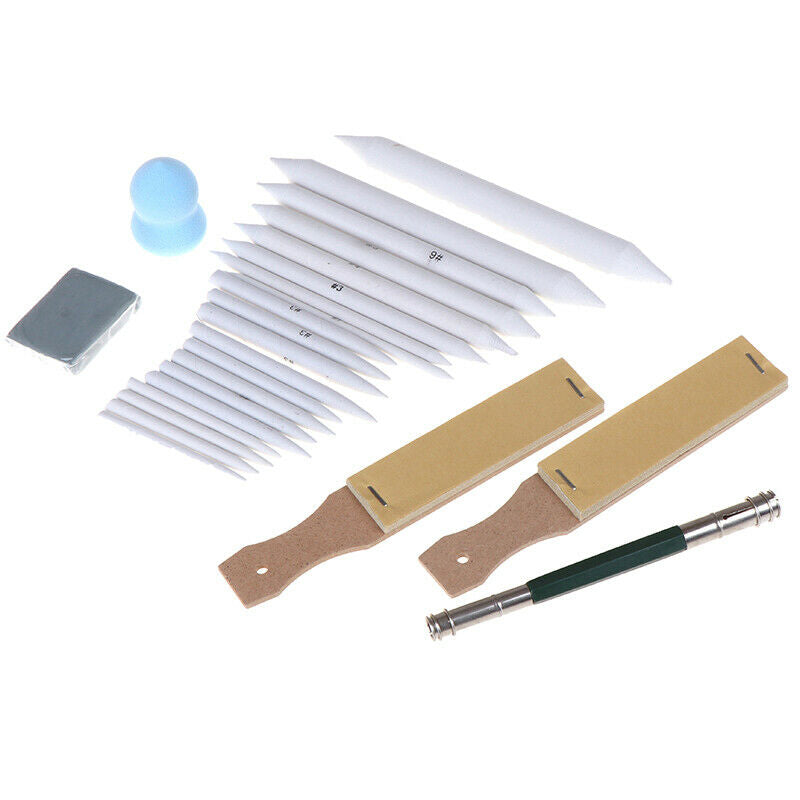 25Pcs Sharpen Blending Smudge Stick Erasable Pencil Set Art Sketch Tool  J G Tt
