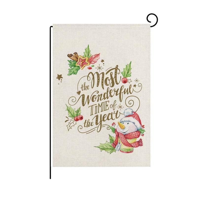 Christmas Garden Flag Most Wonderful Time of the Year Yard Flags Double-Sided