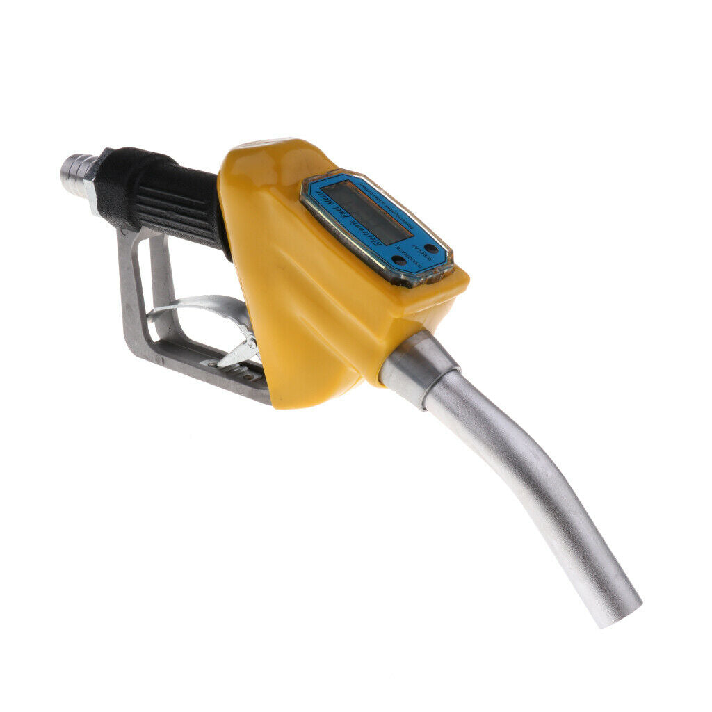 1" Nozzle Petrol Oil  Gun with Electronic In-line Flow Meter Yellow