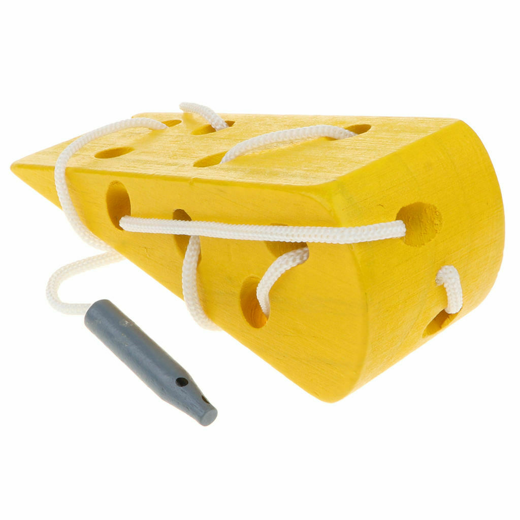 Wooden Kids Cheese Toys Travel Game Early Learning Educational Lacing Skills