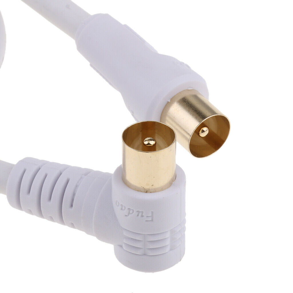 90 Degree TV 9mm Coaxial Cable Aerial Male to Male RF Antenna Cable
