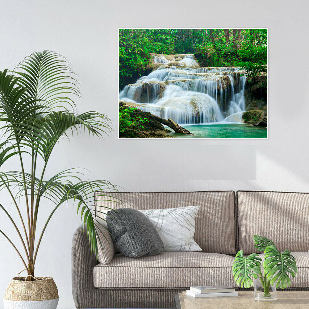 5D DIY Diamond Painting Needlework Full Drill Waterfall Cross Stitch Kit @