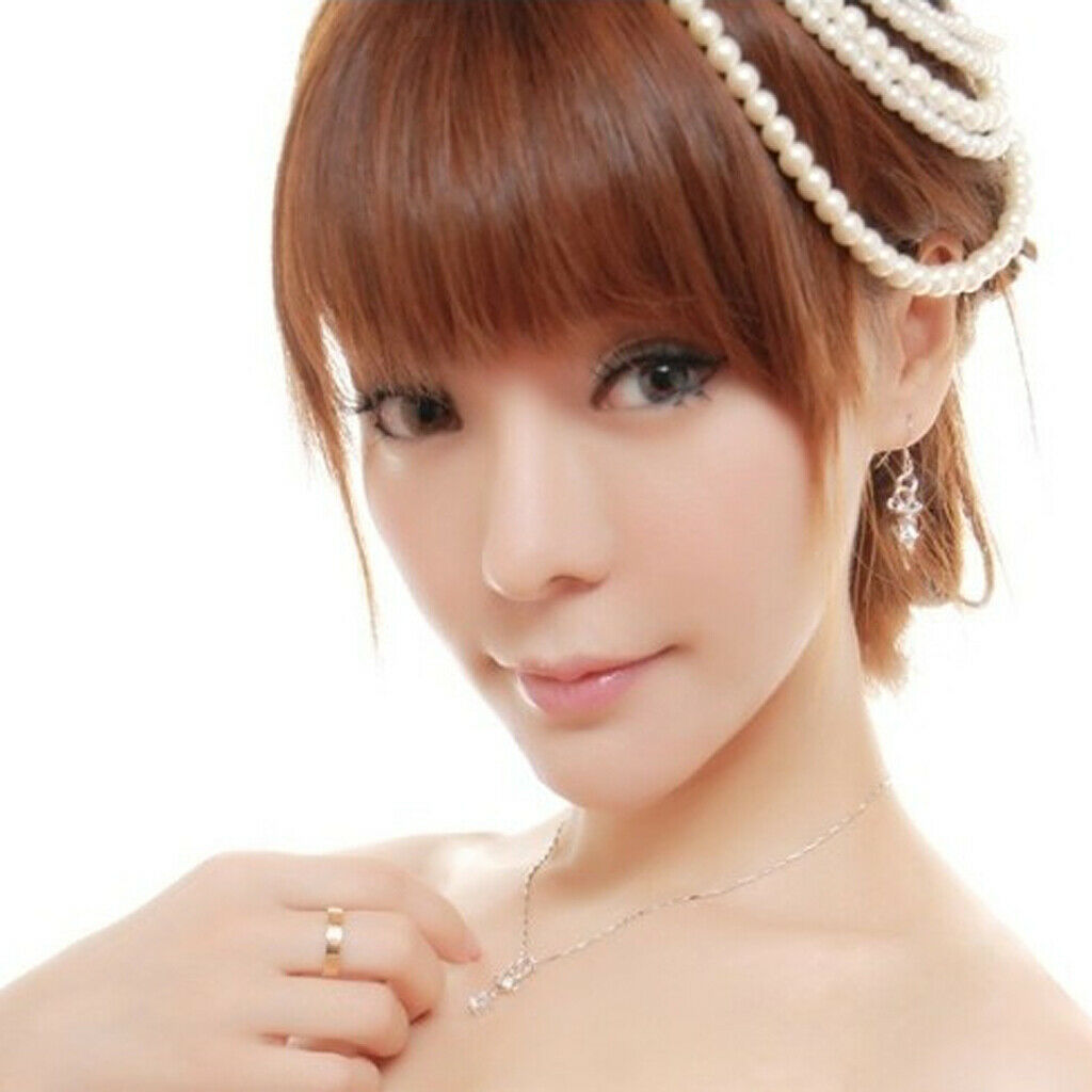 Fashion Women Crystal Rhinestone Double Love Heart Chain Jewelry White
