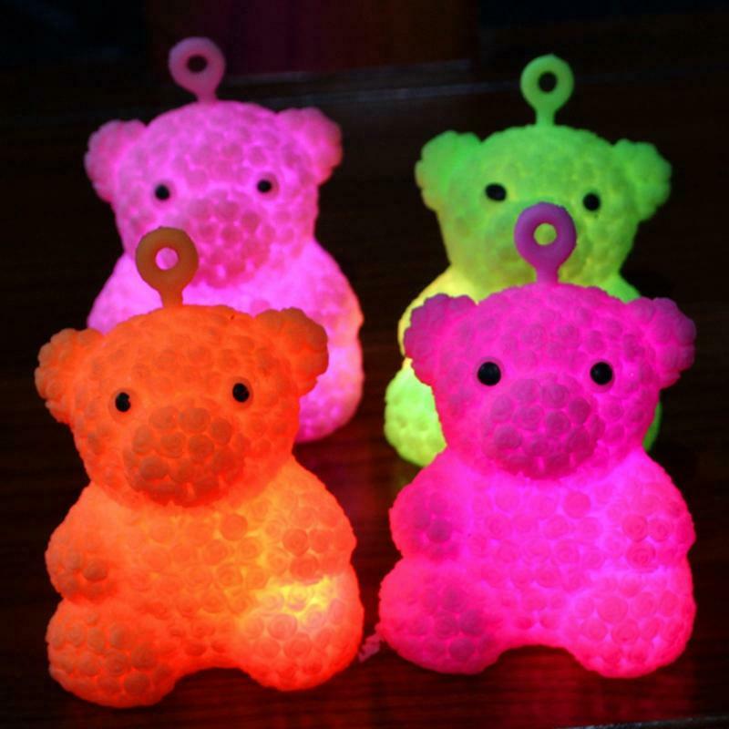Glowing Bear Flash Gifts LED Cartoon Lights Toys Funny Pinch Kids Toys
