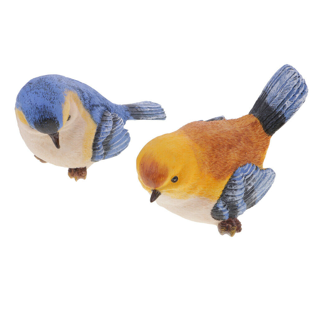 Creative Rural Garden Decor Emulation Bule & Orange Birds Christmas Gift