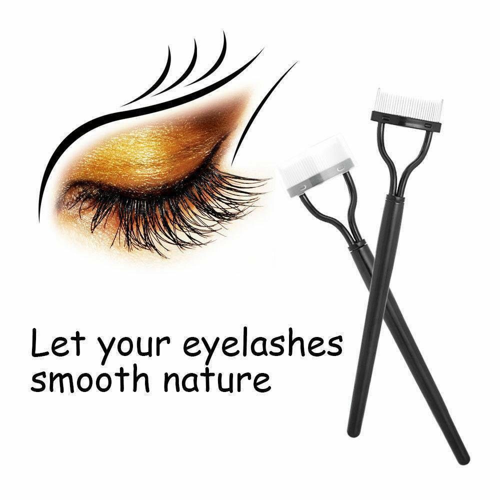 Pro Eyelash Curler Comb Lash Separator Lift Curl Metal Brush Makeup Tool - US
