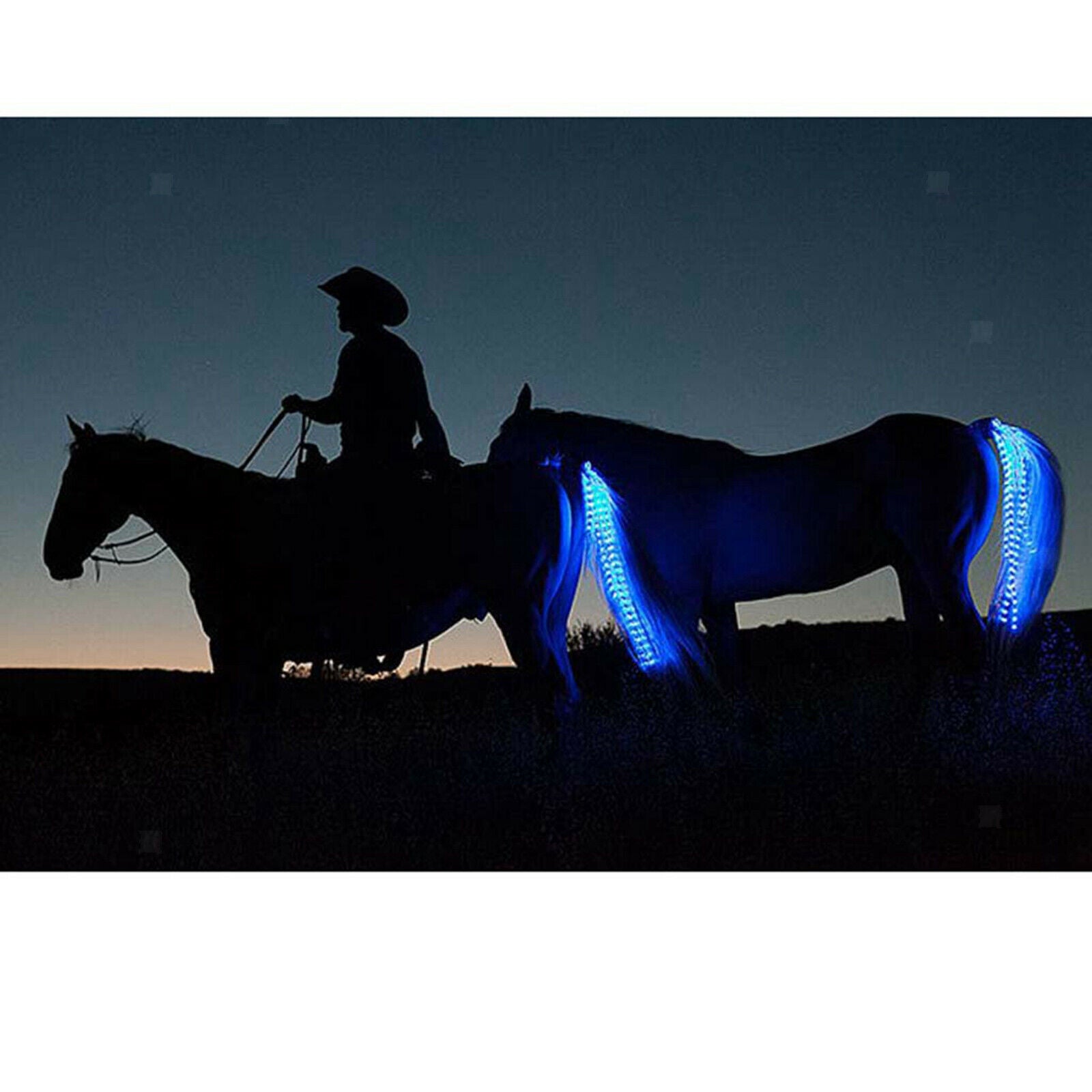 LED Horse Tail Light USB Adjustable Ponytail Lamp Pony Harness Lights Accessory