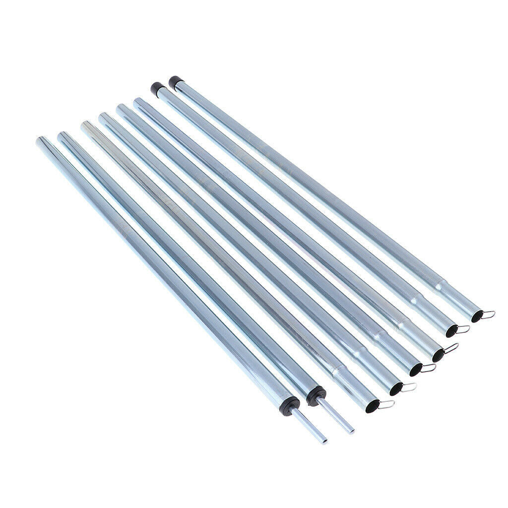 2Pcs 4 Section Tarp Shelter Canopy Tent Awning Support Rod Porch Iron Poles