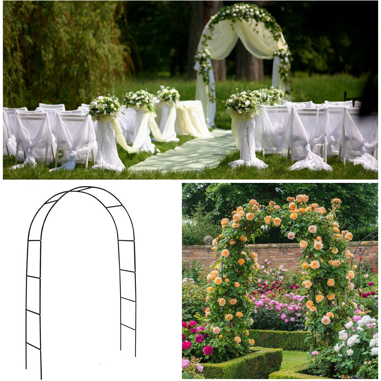 Green Metal Tall Arch Garden Bridal Party Decoration Prom Flower Wedding Decor