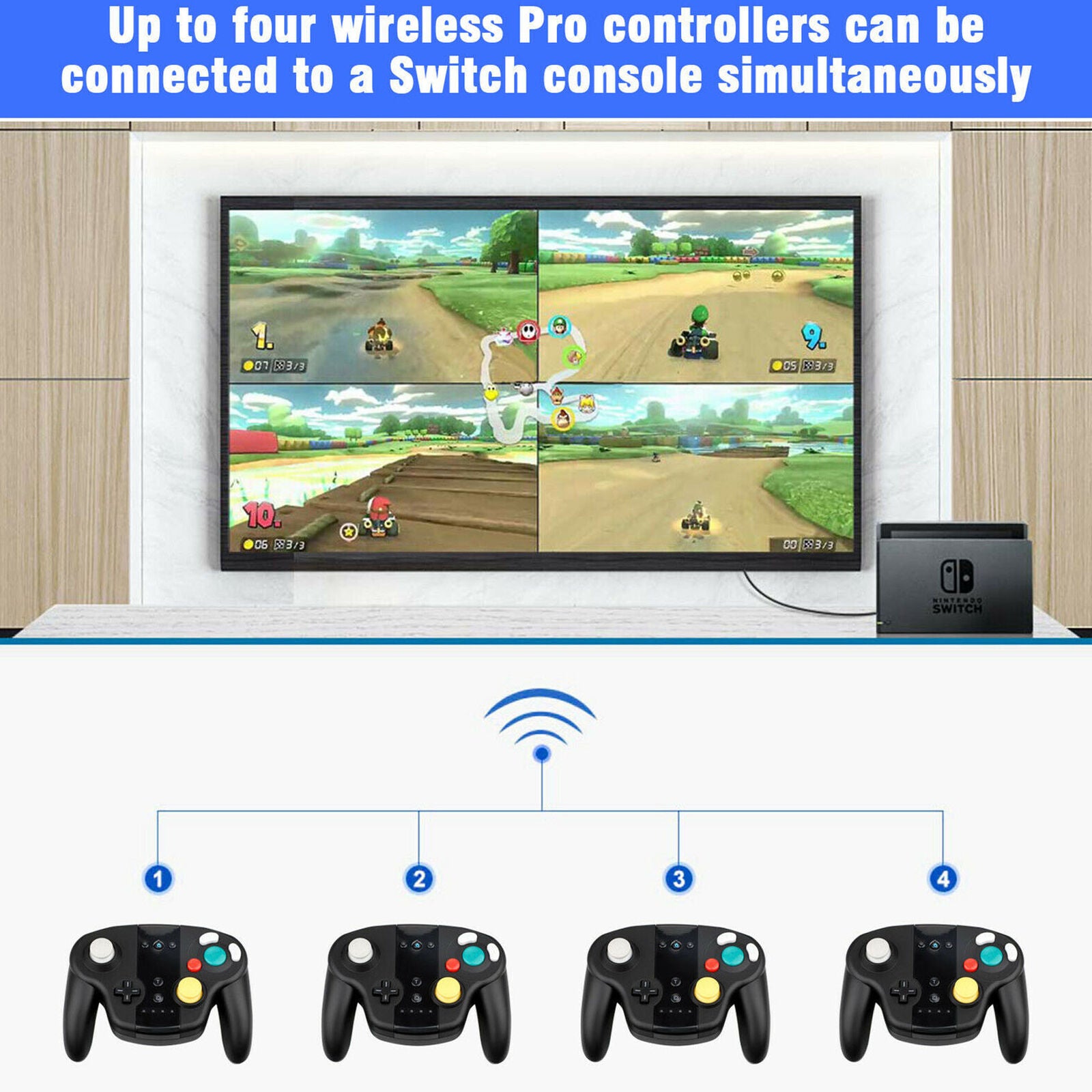 Wireless Shock Game Controller For Nintendo GameCube NGC Wii Video Game N-Switch