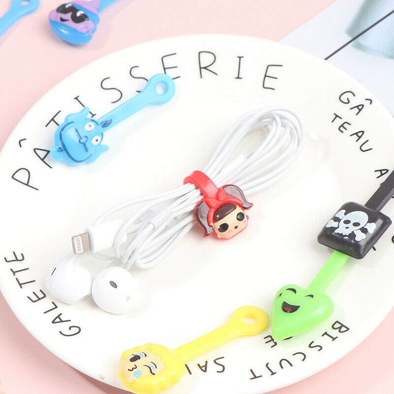 10Pc Cable Winder Winder Earphone Clip Charger Organizer DIY Strap Cartoo.l8