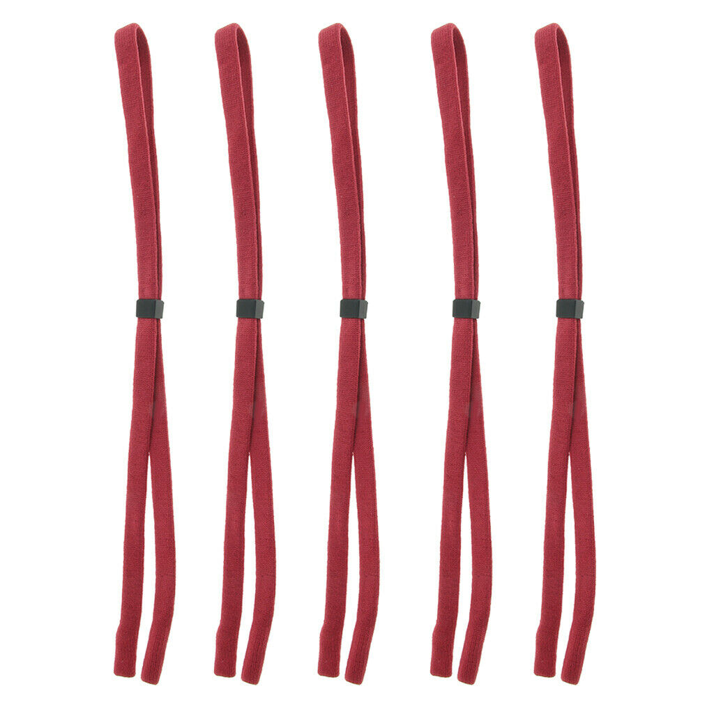 5 Pieces Anti-slip Sports Glasses Strap Sunglasses Eyeglasses String Red