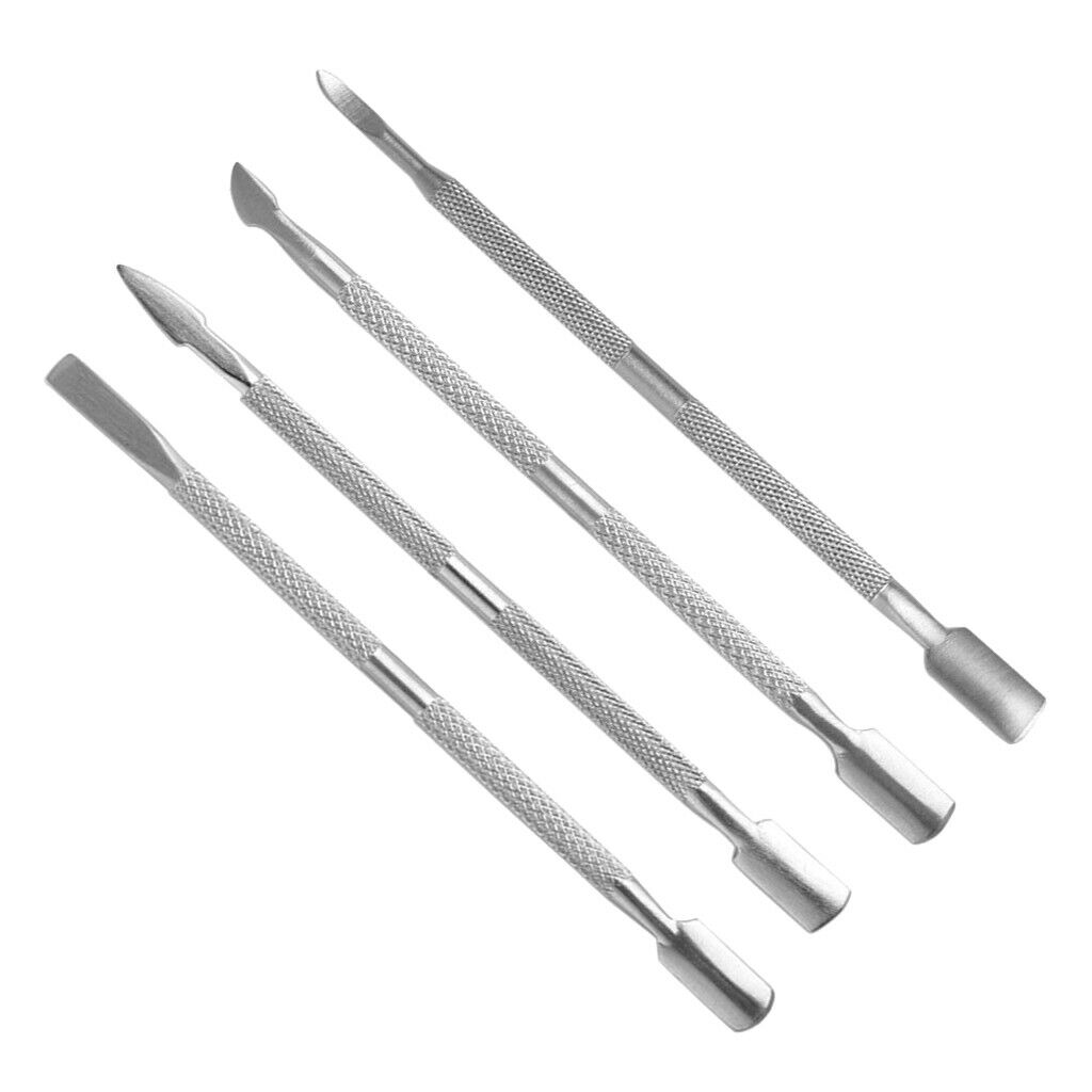 4 Packs Stainless Steel Cuticle Pusher Nail Dead Skin Callus Remover Set