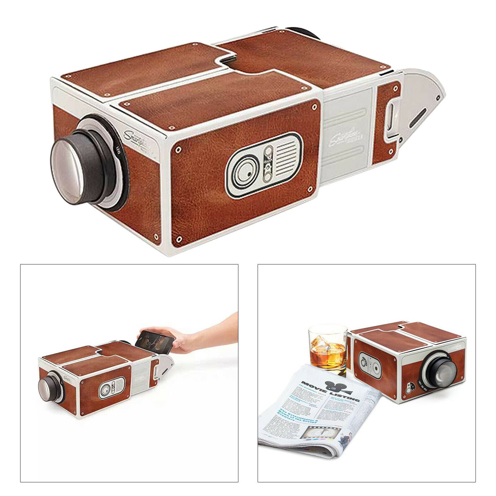 Cardboard Smart Phone Projector TV Screen Amplifier Portable Theater Cinema