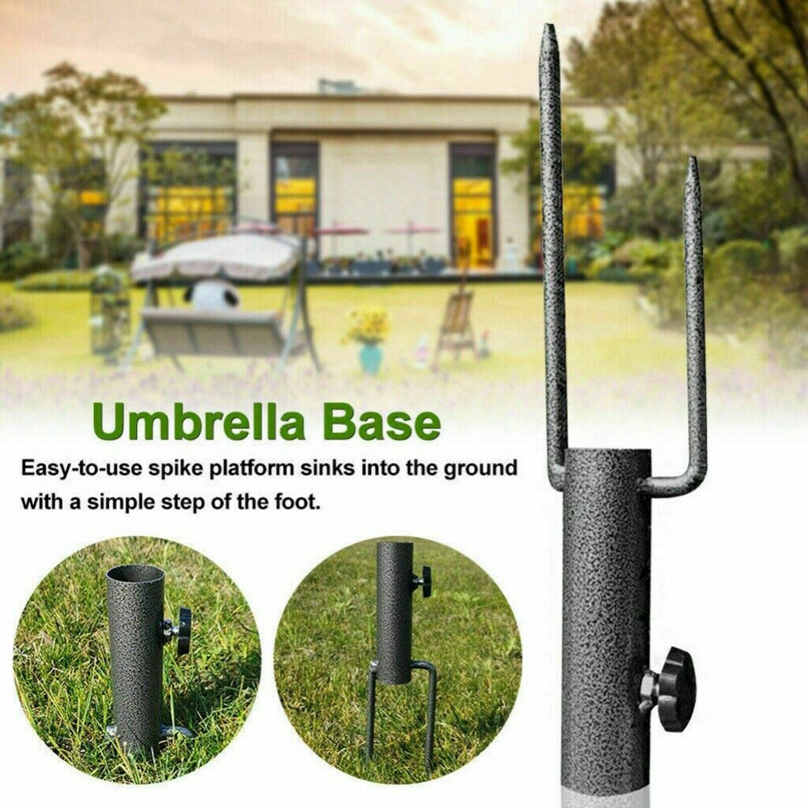 Fishing Parasol Umbrella Stand] Brolly Ground Spike Metal Outdoor Beach